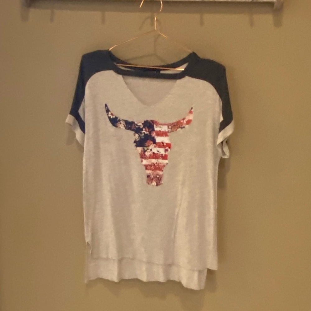 Keyhole USA Flag Bullhead Tee